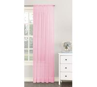 Single Plain Voile Net Curtain Sheer Panels Slot Top Heading (Rose, 140cm (55") Wide x 205cm (81") Drop)