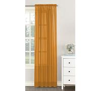 Single Plain Voile Net Curtain Sheer Panels Slot Top Heading (Yellow, 140cm (55") Wide x 137cm (54") Drop)