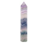 Single Pointed Colorful Fluorite Crystal Pillar Healing Meditation Crystal Quartz Stone for Home Decoration and Energy Balancing 6~7cm 24g (ZZ0144 Single-tip Colorful Fluorite Crystal Column)