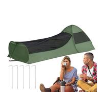 Single Pop Pop Up Tent - Camping Net Tent, Foldable Pop Up Single Bed Instant Screen Tent for Camping, Portable Double Zip Bed Canopy, Large Area Camping Equipment for the R