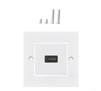 Single-Port 4K Wall Plate, ABS Faceplate With Gold-Plated Signal Jack | Facepanel Flush Mount Socket Panel for Home Theater Office Projector Black