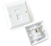 Single Port CAT6 IDC Wall Outlet Face Plate - 1 Way RJ45 Network Ethernet Socket - Loops