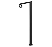 Single Post Handrail for 1-2 Steps, Heavy Duty 330 lbs - Zinc Steel Safety Railing for Stairs, Porch, Bathroom, Indoor/Outdoor Use - Easy Installation, Black (98.9 * 30.16cm)