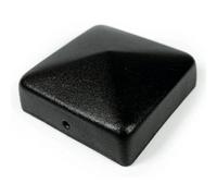 Single Premium Black Powder-Coated Square Pyramid Metal Fence Post Cap 70X70mm