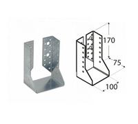 Single Premium Heavy Duty Galvanised Concealed Joist Hanger 100X170mm