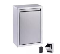 Single Pull-Out Trash Can Stainless Steel Outdoor Kitchen Drawers Commercial Trash Bin with 8L Wastebasket for BBQ Island Grill Station (Silver)