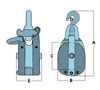 Single Pulley Block With Swivel Hook 10" (2.9 Ton Wooden Snatch Double Treble Eye Shackle)
