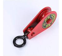 Single Pulley Pulley Block Iron Heavy Duty Lifting Swivel Pulley Loading 0.2T for Wire Rope Lifting Rope (Random Color)