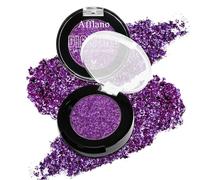 Single Purple Eyeshadow, Blackcurrant Purple Glitter Eyeshadow, Highly Pigmented, Long-Lasting Shimmer Sparkling Multichrome Metallic Eyeliner for Mature Women, Highlighter for Face & Body