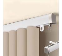 Single Rail Ceiling/Wall Track Room Divider with nt Rollers for Living Room Bedroom Hotel Hospital Easy Install 5.4M/17.7FT White Top