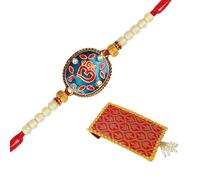 Single Rakhi for Brother Thread for Bhabhi Bhaiya and Bhatiji veera Om Set Dora Bracelet Kalwa with gift Pack in Red Bag for Brother Sister Indian Traditional Festival