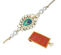Single Rakhi for Brother Thread for Bhabhi Bhaiya and Design Rakhi Set Dora Bracelet with gift Pack in Red Bag for Brother Sister Indian Traditional Festival