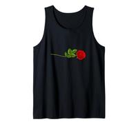 Single Red Rose Tank Top