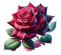 Single Red Rose Vinyl Decal Stickers, Cover Marks, 300mm Tall Qty:1 Ideal for Wall, Car, Glass, Plastic, Bonnet, Door, Van, Bath & More, Large Flower Graphic