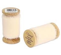 Single Reel of Frayed Edge Boho Chiffon Ribbon - 50mm x 5m Flower Wedding Deco - Grey Blue White Colour Choice (Cream)