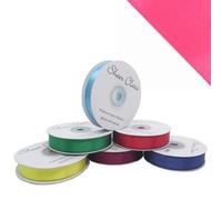 single roll of Hot Pink Double faced Satin Ribbon 3mm, 10mm, 16mm, 25mm widths (16mm x 25M)