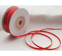 single roll of Red Double faced Satin Ribbon 3mm, 10mm, 16mm, 25mm widths (3mm x 50M)