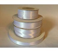 single roll of White Double faced Satin Ribbon 3mm, 10mm, 16mm, 25mm widths (10mm x 50M)