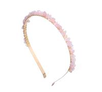 Single Row Crystal Headband, Metal Headbands, Hair Bands, Hair Accessories with Natural Stones, Headband, Gemstone Hair Accessories, Headpiece for Women, Girls, Pink A