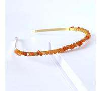 Single Row Crystal Headband, Metal Headbands, Hair Bands, Hair Accessories with Natural Stones, Headband, Gemstone Hair Accessories, Headpiece for Women, Girls, Orange