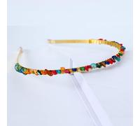 Single Row Crystal Headband, Metal Headbands, Hair Bands, Hair Accessories with Natural Stones, Headband, Gemstone Hair Accessories, Headpiece for Women, Girls, Colourful D