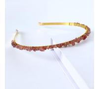 Single Row Crystal Headband, Metal Headbands, Hair Bands, Hair Accessories with Natural Stones, Headband, Gemstone Hair Accessories, Headpiece for Women, Girls, Pink B