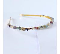 Single Row Crystal Headband, Metal Headbands, Hair Bands, Hair Accessories with Natural Stones, Headband, Gemstone Hair Accessories, Headpiece for Women, Girls, Colourful C