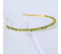 Single Row Crystal Headband, Metal Headbands, Hair Bands, Hair Accessories with Natural Stones, Headband, Gemstone Hair Accessories, Headpiece for Women, Girls, Green A