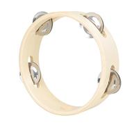 Single Row Tambourines Wood Round Handbell Handheld Tambourine Musical Instrument For Adults Kids Enduring