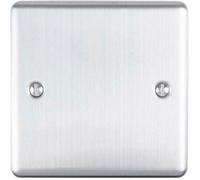 Single Satin Steel Blanking Chassis Plate Round Edged Wall Box Hole Cover Cap