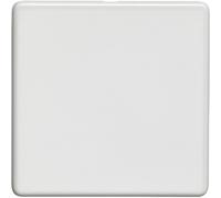 Single SCREWLESS MATT WHITE Blanking Plate Round Edged Wall Box Hole Cover