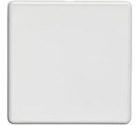 Single SCREWLESS MATT WHITE Blanking Plate Round Edged Wall Box Hole Cover - Wiring Outlet Cable Tidy