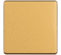 Single SCREWLESS SATIN BRASS Blanking Plate Round Edged Wall Box Hole Cover