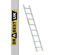 DRABEST PRO SERIES Aluminium Ladders 1x8 - Press-Formed Multi Purpose Ladder - 330lbs / 150kg - 40 x 218 x 5 cm