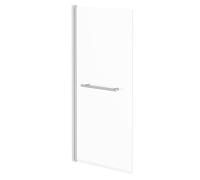 Single Section Square Corner Bath Shower Screen with Towel Rail | Polished Chrome | Glass/Aluminium | 770mm