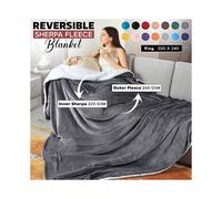 (Single Sherpa Blankets, Grey -Sherpa Blanket) Sherpa Fleece Blankets Reversible Plush Throw Soft Warm Luxurious Double Layer Sofa Bed Blanket