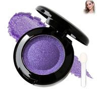 Single Shimmer Purple Eyeshadow Pressed Powder - Longwearing Blendable EyeShadow with Built-in Mirror & Applicator, Smooth Cream-to-Powder Texture, High Pigment Pearl Finish (10#Amethyst Purple)
