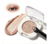 Single Shimmering Rose-Gold Eyeshadow Compact - Glittery, Metallic, Highly Pigmented Long-Lasting Creamy Formula for Evening & Special Occasion Makeup, Party, Date Night, Glamorous Luminous Shimmer