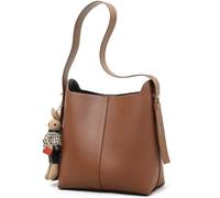 Single Shoulder Bag Ladies Handbag Large Capacity Popular Cowhide Bag Genuine Leather Commuter Bag Shoulder Bag Business Bag Handbag Crossbody 3WAY with Doll Casual Cute A4