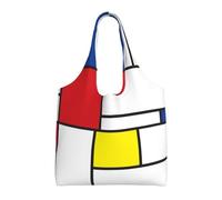 Single-shoulder Canvas Bag, Canvas Tote for Women,Shoulder Handbags Grocery Bag,Mondrian Minimalist De Stijl Modern Art