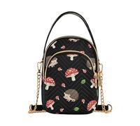 Single Shoulder Handbags Fashion Phone Wallet Chain Strap Purse Quilted Ladies Tote Crossbody Satchel Cute Cartoon Hedgehog Spot Mushroom