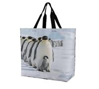 Single Shoulder Shopping Bag A Group Of Penguins Shopping Bags Shoulder Tote Bag Durable Handbag For Work Beach Travel