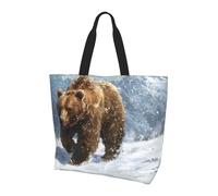 Single Shoulder Shopping Bag Lonely Bear Tote Bag Durable Totes Lightweight Tote Beach Bags For Best Friend Work Picnic