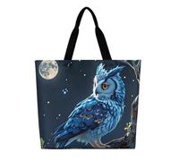 Single Shoulder Shopping Bag One Enchanted Night Owl Tote Bag | Fashion Shopping Bags Reusable Handbag For Best Friend Travel Work