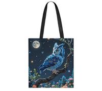Single Shoulder Shopping Bag One Enchanted Night Owl Tote Bag | Fashion Tote Beach Bags Lightweight Shopping Bags For Best Friend Travel Work