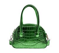 Single Shoulder Solid Color Ladies Crossbody Bag Stone Texture Handbag Simple Fashion Small Square Bag Custom Tote Bags (Green, One Size)