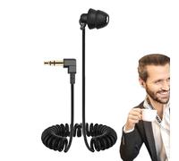 Single Side Earbud - Comfortable Mono Earphonne, Stereo Earphonnes Spring Wired Headset | Noise Isolating Single Side Ear Buds, Single Earphonne for Phonne Use, Wired Headphonne, Compact Earphonne