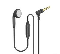 Single Side Earbud Lightweight Wired In-Ear Phone with Microphone for Mobile Phones Black(3.5mm angled)