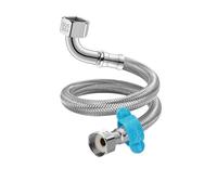 Single-Side Live Elbow 304 Stainless Steel Braided Hose Water Heater Toilet Explosion-Proof High-Pressure Hot Cold Water Inlet(120cm)