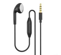 Single-Sided Earphone with Built-In Microphone, 3.5mm Jack Wired Headset for Clear Calls, Lightweight Office & Home Use, Black(3.5mm straight)